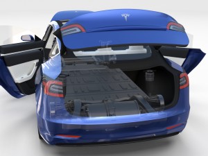 tesla model 3 with interior and chassis 3D 模型
