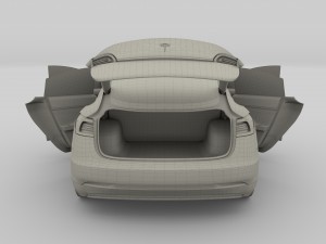 tesla model 3 with interior and chassis 3D 模型