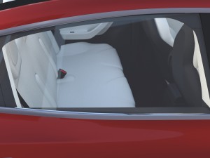 tesla model 3 red with interior and chassis 3D Модель