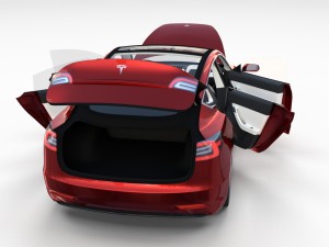 tesla model 3 red with interior and chassis 3D Модель