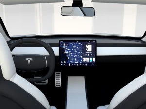 tesla model 3 silver with interior and chassis 3D Model