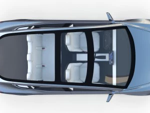 tesla model 3 silver with interior and chassis 3D Model