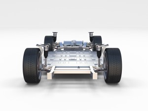 tesla model 3 silver with interior and chassis 3D Model
