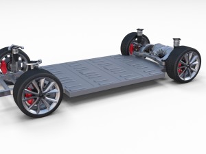 tesla model 3 silver with interior and chassis 3D Model