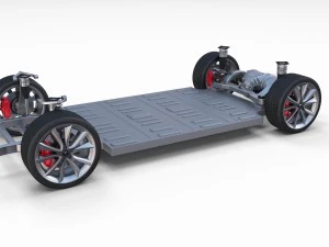 tesla model 3 silver with interior and chassis 3D Model