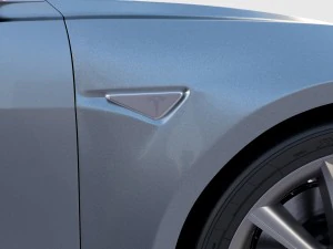 tesla model 3 silver with interior and chassis 3D Model