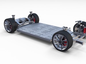 tesla model 3 silver with interior and chassis 3D Model
