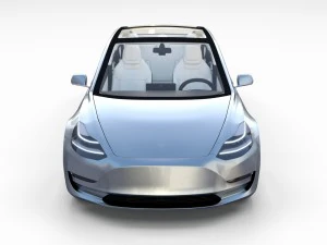 tesla model 3 silver with interior and chassis 3D Model