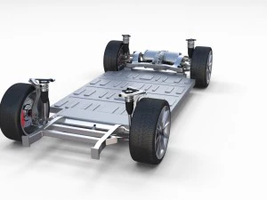 tesla model 3 silver with interior and chassis 3D Model