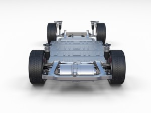 tesla model 3 silver with interior and chassis 3D Model
