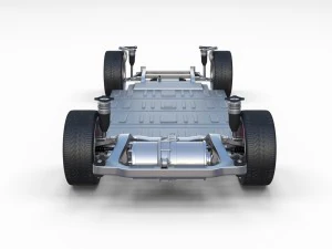 tesla model 3 silver with interior and chassis 3D Model