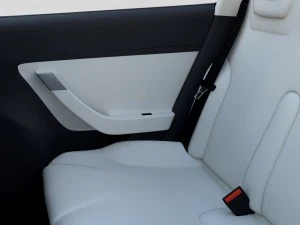 tesla model 3 silver with interior and chassis 3D Model