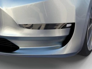 tesla model 3 silver with interior and chassis 3D Model