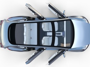 tesla model 3 silver with interior and chassis 3D Model
