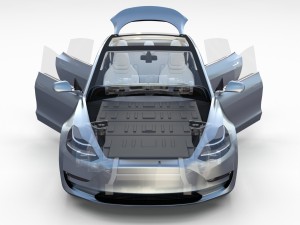 tesla model 3 silver with interior and chassis 3D Model