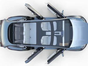 tesla model 3 silver with interior and chassis 3D Model