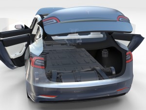 tesla model 3 silver with interior and chassis 3D Model