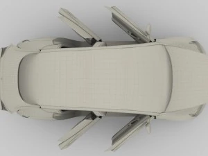 tesla model 3 silver with interior and chassis 3D Model