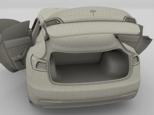 tesla model 3 silver with interior and chassis 3D Model