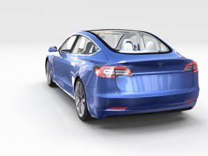 tesla model 3 with interior 3D Model