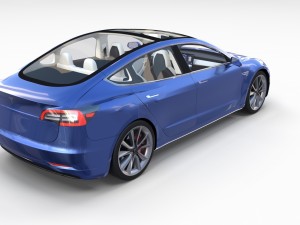tesla model 3 with interior 3D Model