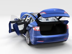 tesla model 3 with interior 3D Model