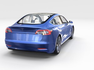 tesla model 3 with interior 3D Model
