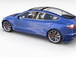 tesla model 3 with interior 3D Model