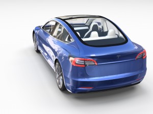 tesla model 3 with interior 3D Model
