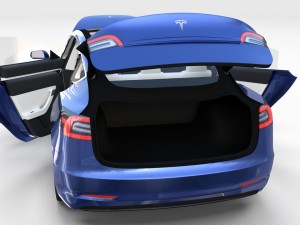 tesla model 3 with interior 3D Model