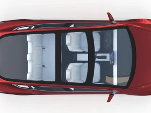 tesla model 3 red with interior 3D Model