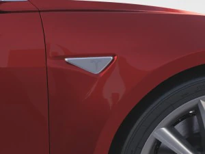 tesla model 3 red with interior 3D Model