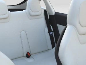 tesla model 3 red with interior 3D Model