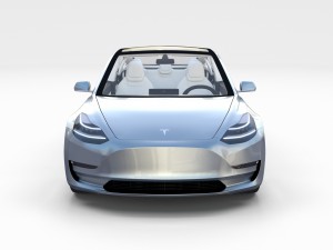 tesla model 3 silver with interior 3D Model