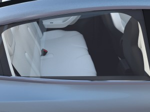 tesla model 3 silver with interior 3D Model