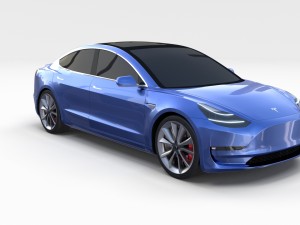 tesla model 3 3D-Modell