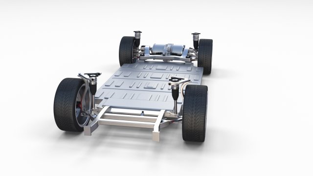 tesla model 3 chassis 3D Model .c4d .max .obj .3ds .fbx .stl .blend 