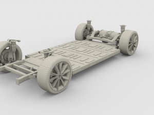 tesla model 3 chassis 3D Model
