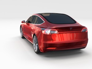 tesla model 3 red Model 3D