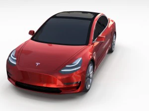 tesla model 3 red 3D Model