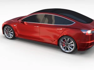 tesla model 3 red 3D Model