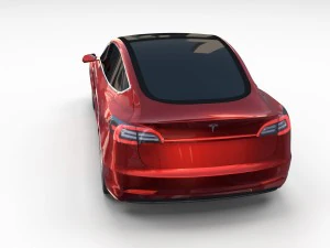 tesla model 3 red 3D Model
