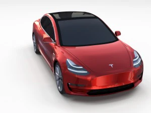 tesla model 3 red 3D Model