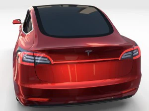 tesla model 3 red 3D Model