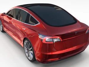 tesla model 3 red 3D Model