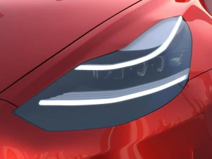 tesla model 3 red 3D Model