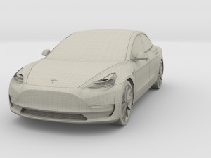 tesla model 3 red Model 3D