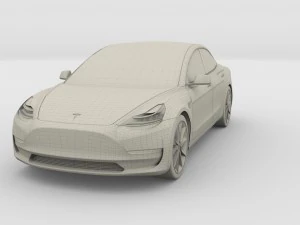 tesla model 3 red 3D Model