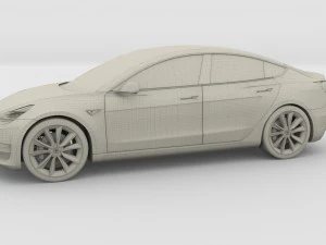 tesla model 3 red 3D Model