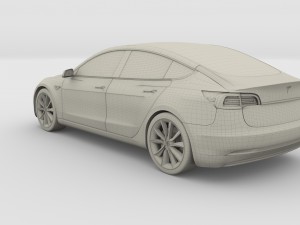 tesla model 3 red Model 3D
